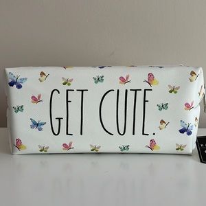 NWT Rae Dunn butterflies cosmetic bag GET CUTE